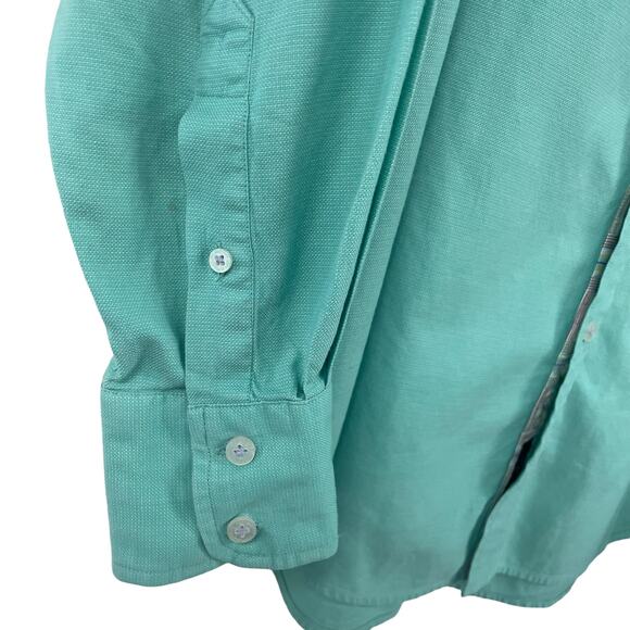 Robert Graham Light Green Long Sleeve Cotton Button Down Mens Large ASIS - Picture 2 of 7